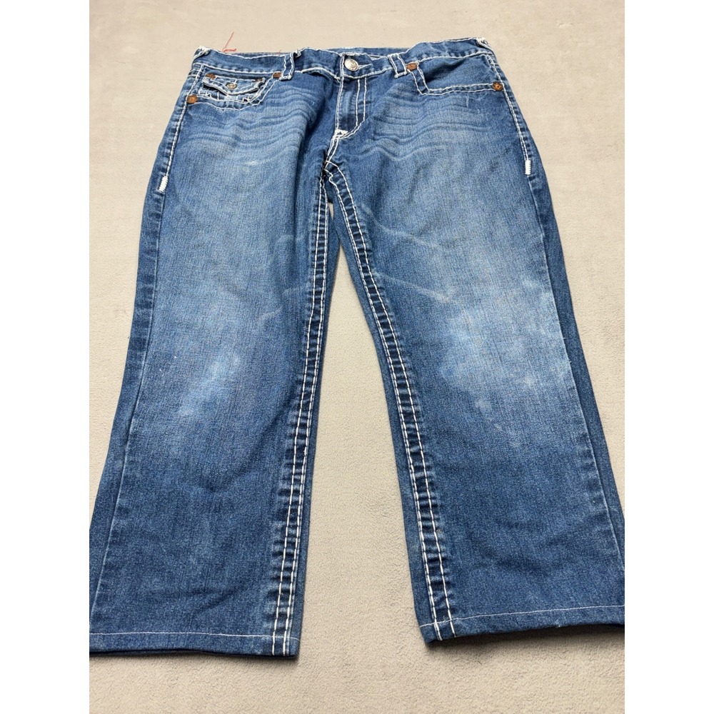 True Religion Billy Super T Straight Leg Jeans Medium Wash Blue 40X26